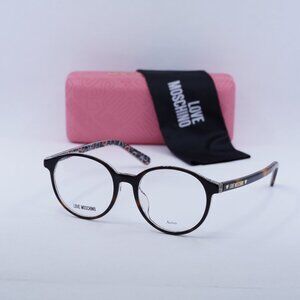 Moschino Love MOL542/F 0VH800 Round Eyeglasses – Dark Havana 50mm -Lowest price!